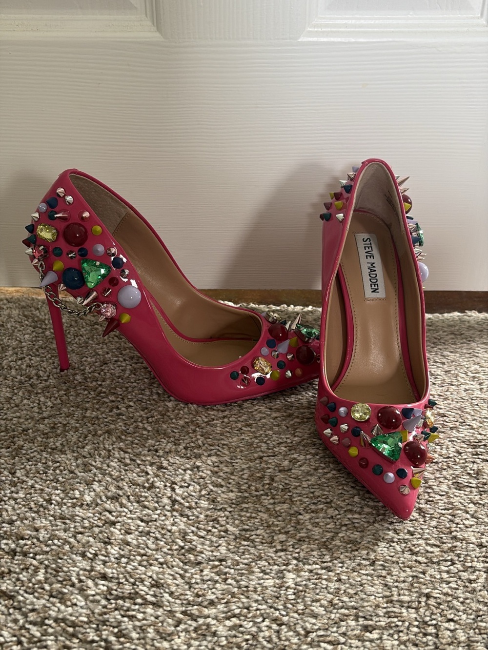 Steve Madden Hot Pink Jeweled Pointed-Toe Stiletto Pumps